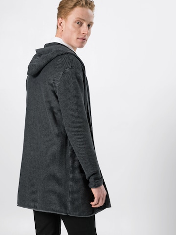 INDICODE JEANS Knit Cardigan 'Graham' in Black: back