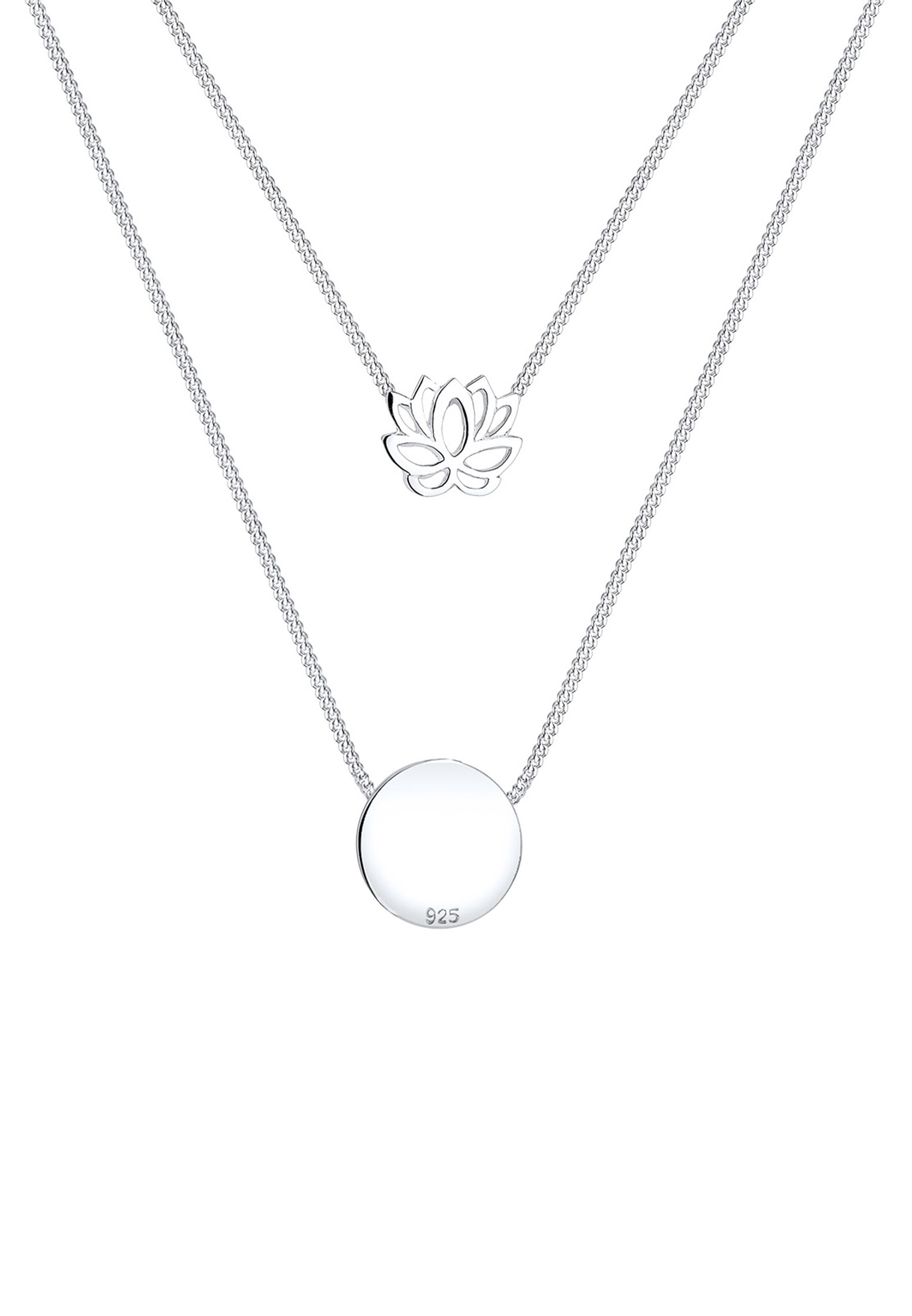 ELLI Kette 'Layer, Lotusblume, Om' in Silber