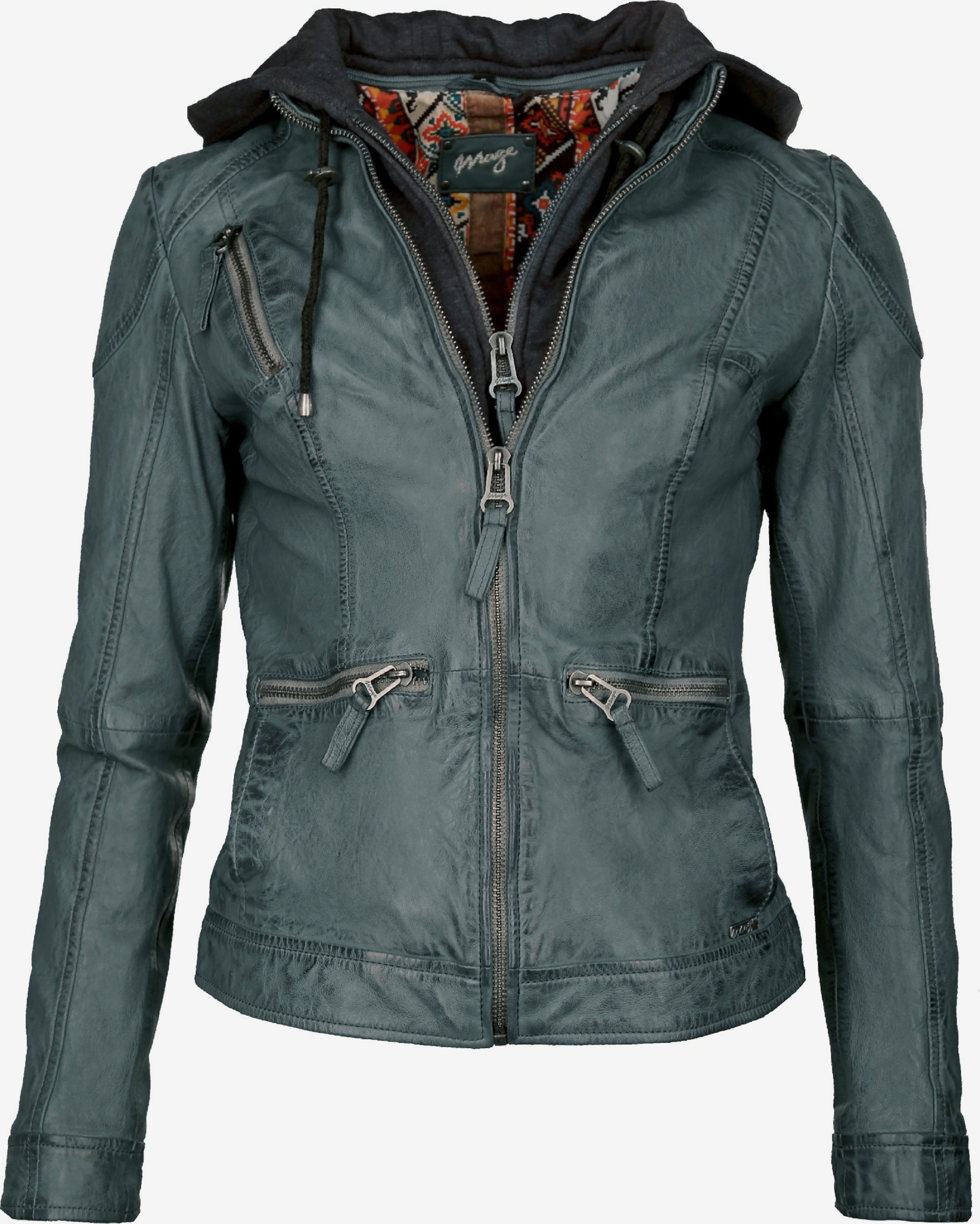 Maze Lederjacke mit stylische Kapuze ' Brayford ' in Silbergrau | ABOUT YOU