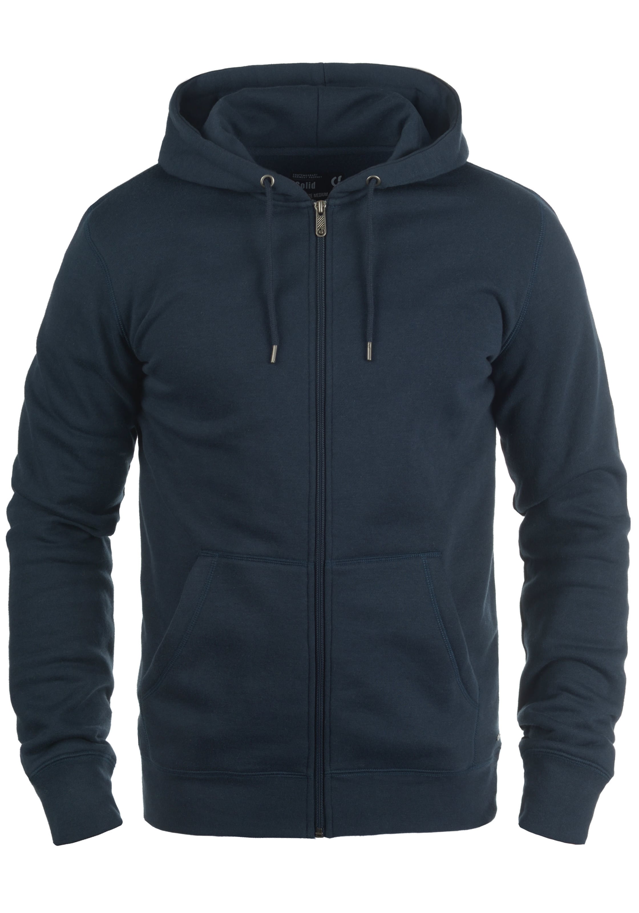 !Solid Sweatvest 'Berti' in Blauw: voorkant