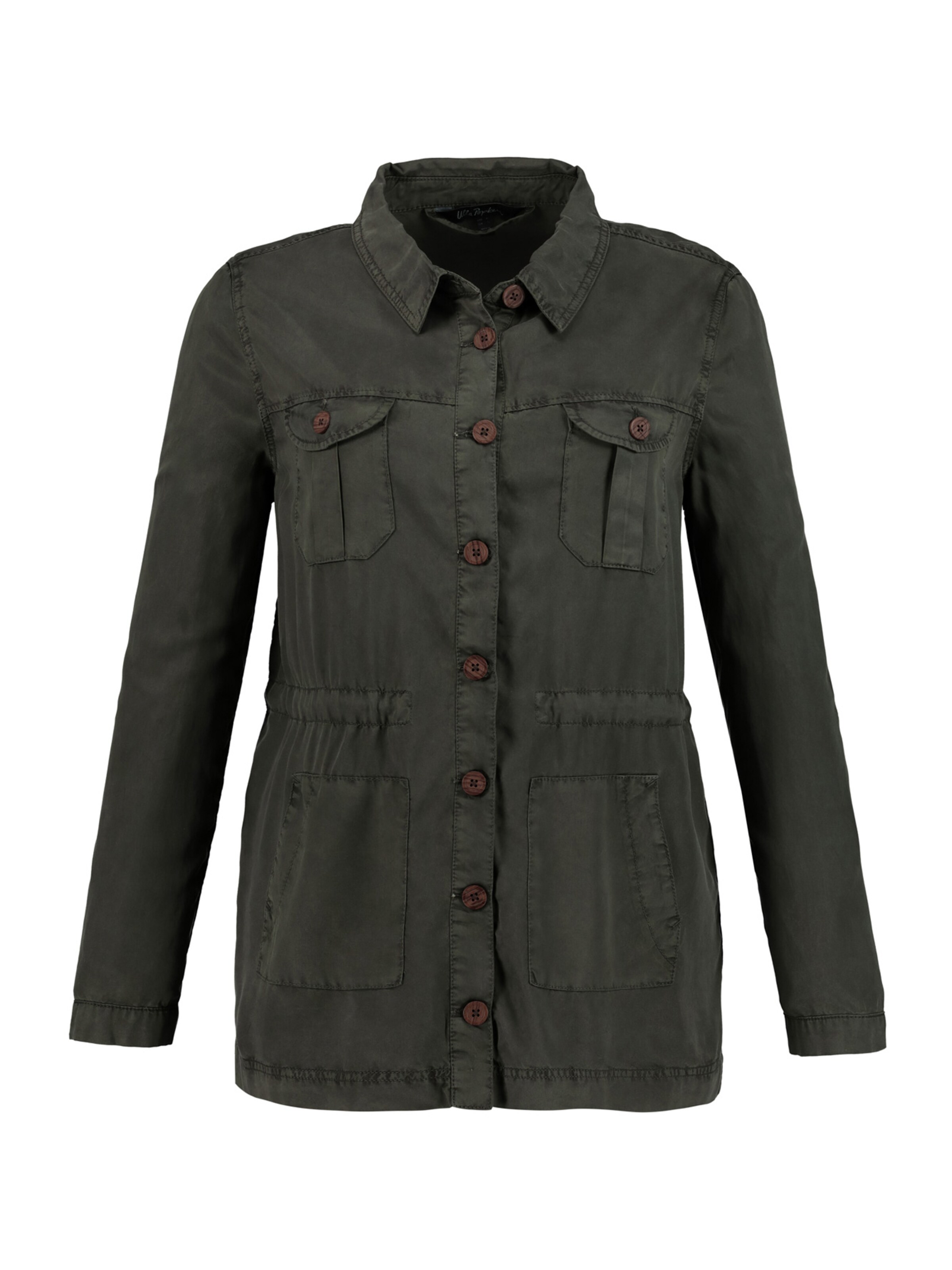 Ulla Popken - Tussenjas in de kleur Olijfgroen