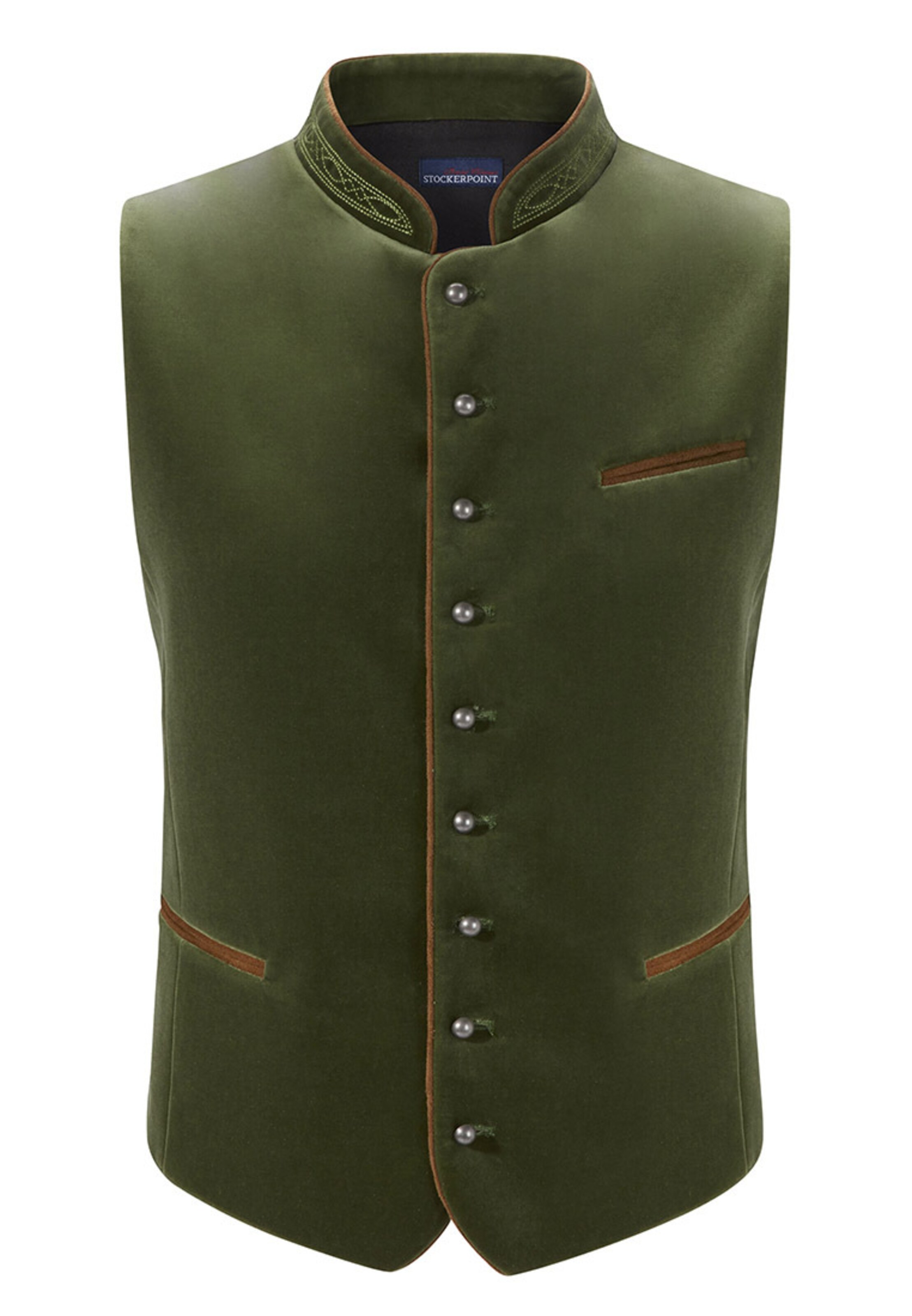 STOCKERPOINT Rahvuslik vest 'Ricardo', värv roheline: eest vaates