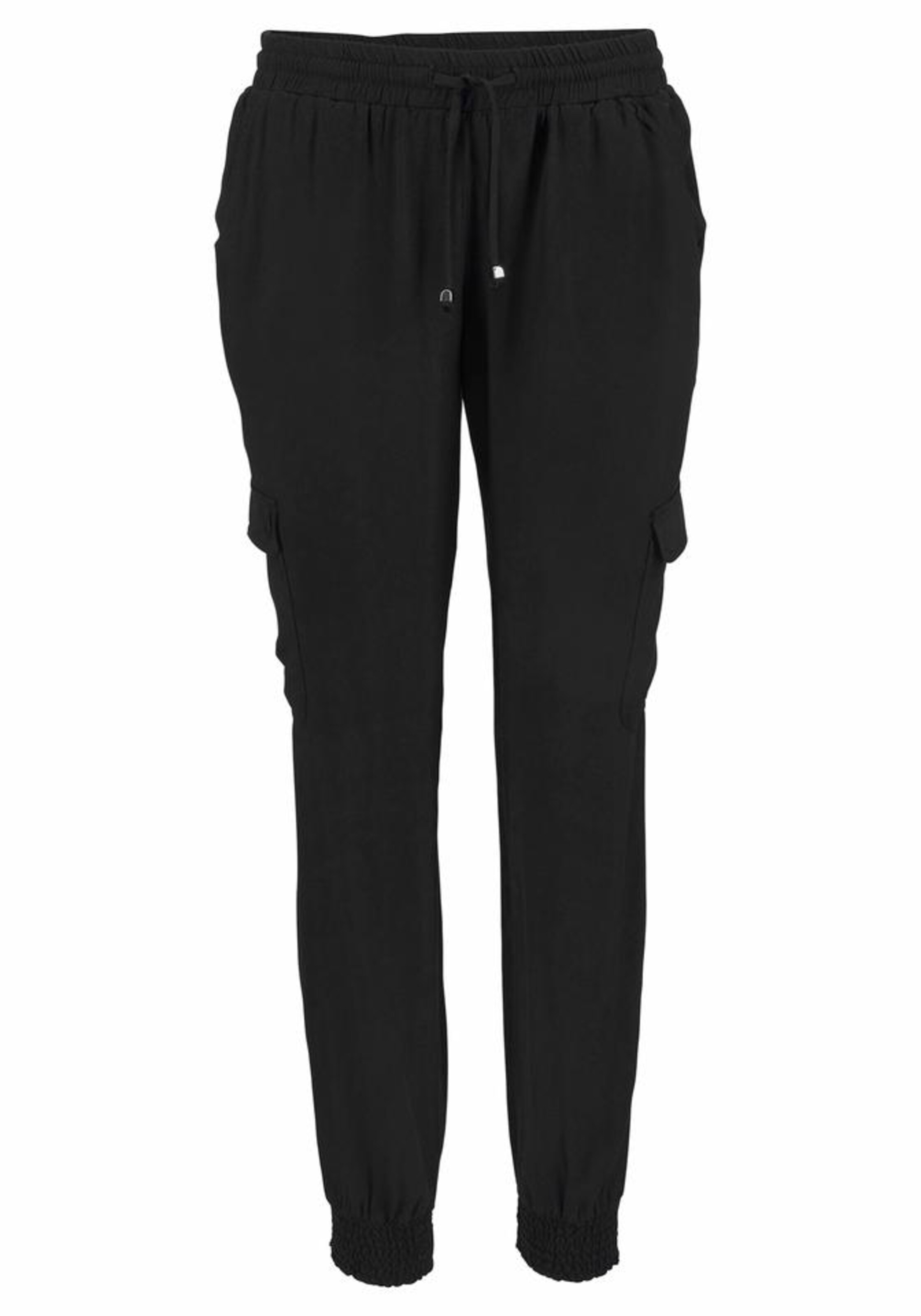 LASCANA Tapered Trousers in Black: front
