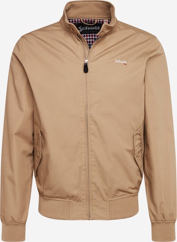 Coupe regular Veste mi-saison 'BLOUSON CABL BRODERIE POITRINE SCHO' Schott NYC en beige : devant