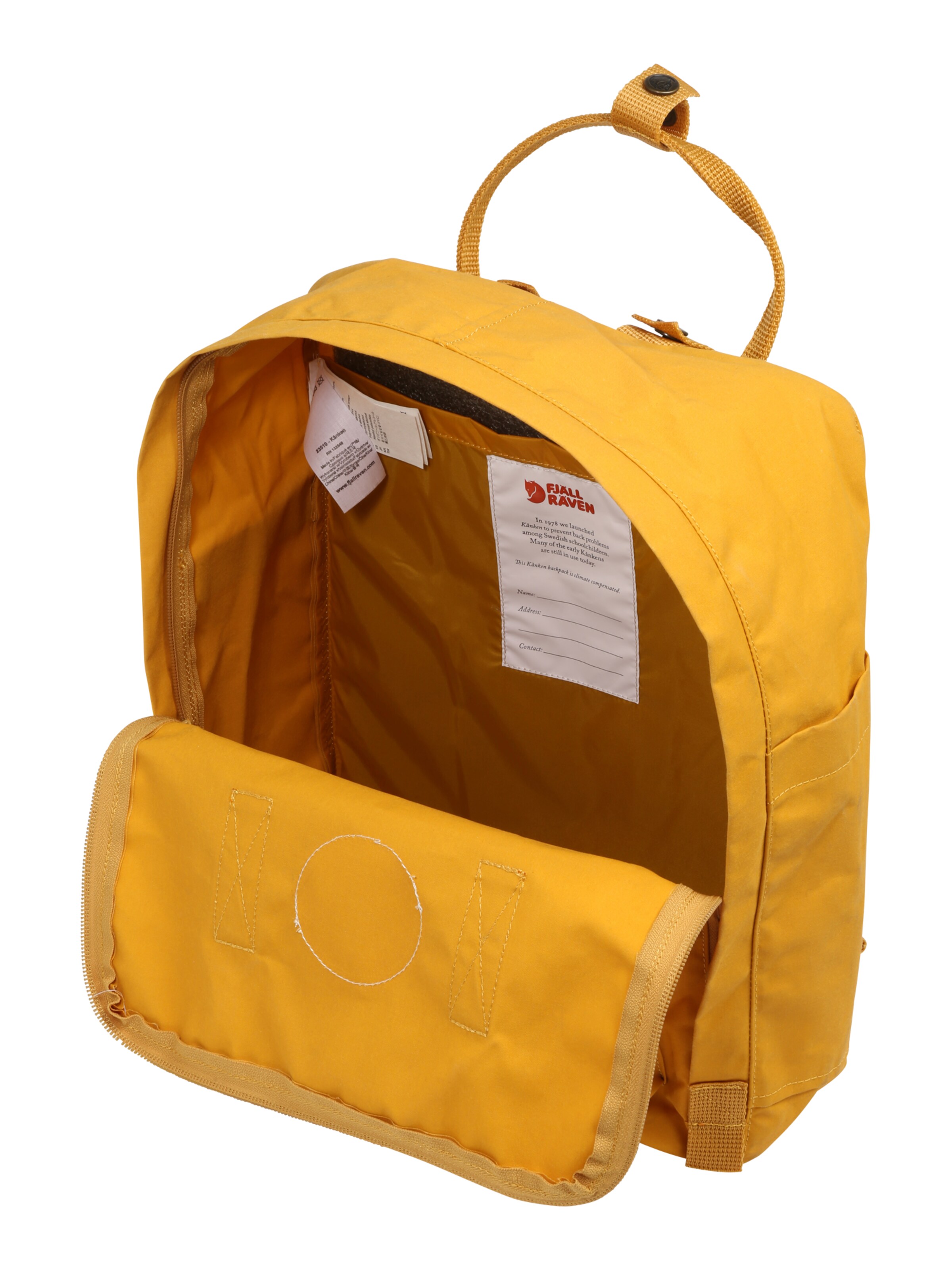 Fjällräven Backpack 'Kånken' in Yellow: top