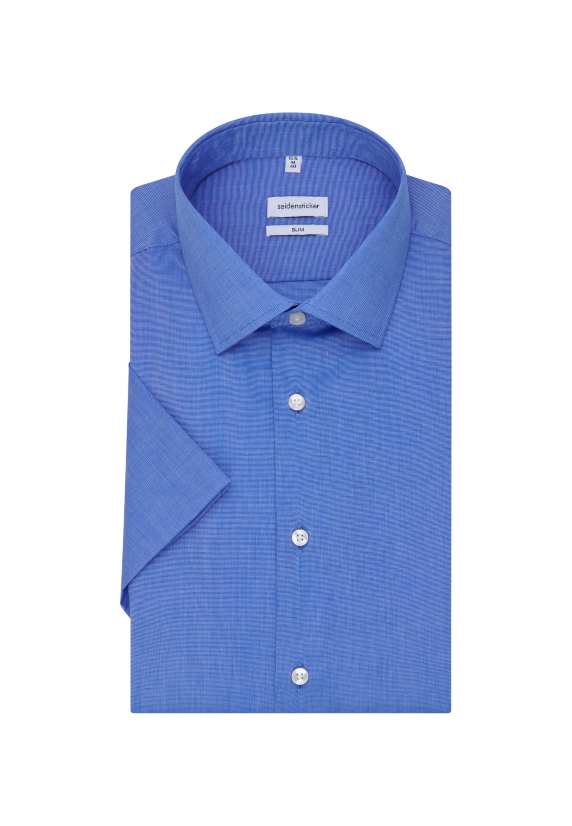 SEIDENSTICKER Slim fit Button Up Shirt in Blue: front