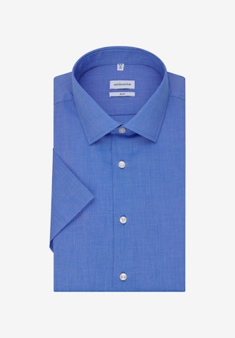 SEIDENSTICKER Slim fit Button Up Shirt in Blue: front