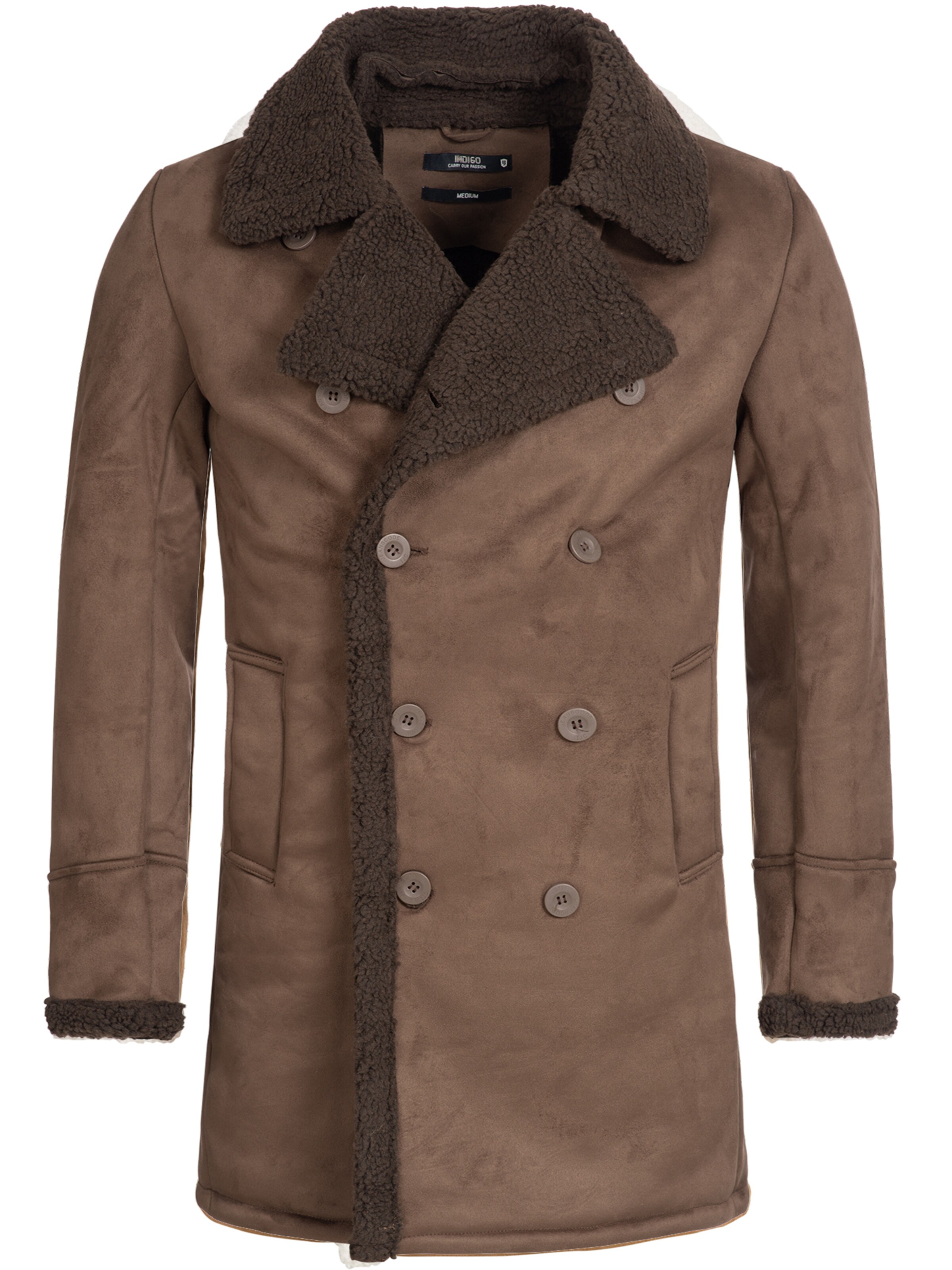 INDICODE JEANS Winterjas 'Barlow' in Bruin: voorkant