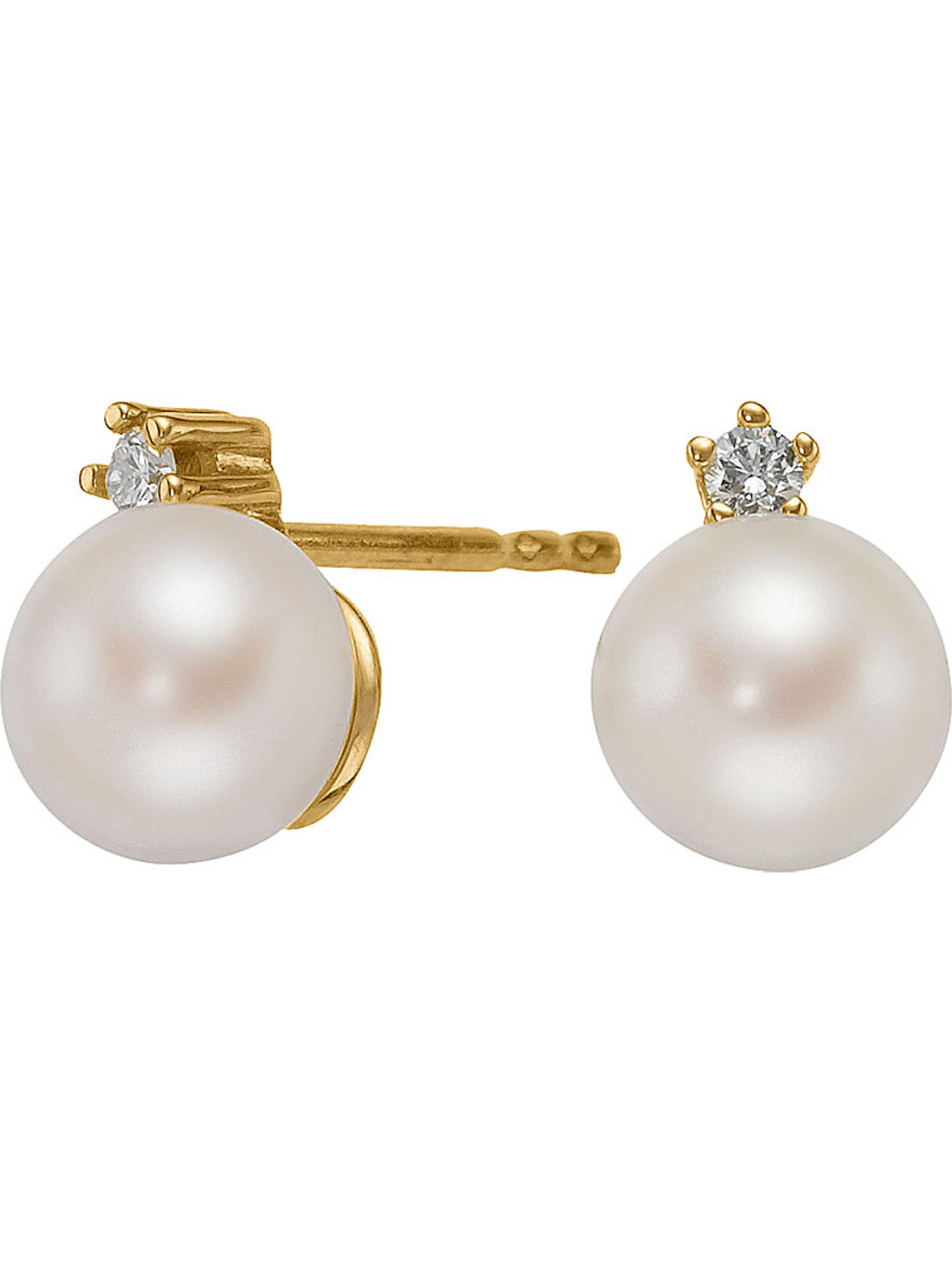 CHRIST Ohrstecker in Weiß: Vorderseite