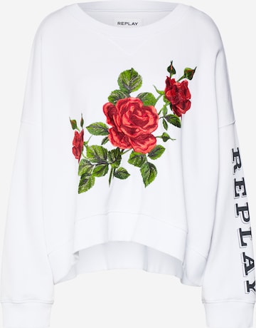 REPLAY Sweatshirt in Wit: voorkant