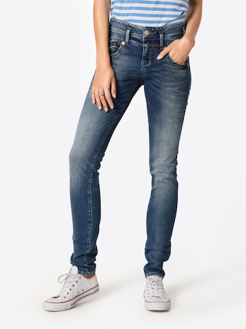 Herrlicher Slimfit Jeans 'Pearl Slim Denim Stretch' in Blauw: voorkant