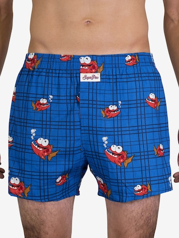 Sugar Pine Boxershorts ' Piranha ' in Blauw: voorkant