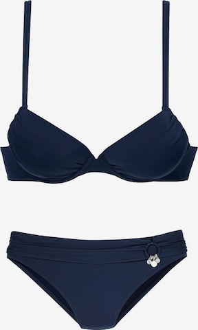 s.Oliver Push-up Bikini in Blauw: voorkant