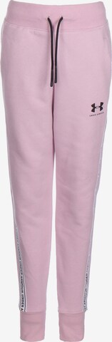 Loosefit Pantalon de sport UNDER ARMOUR en rose : devant