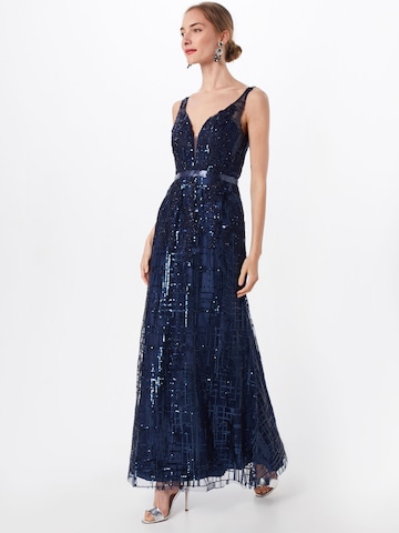 Unique Evening Dress in Blue: front