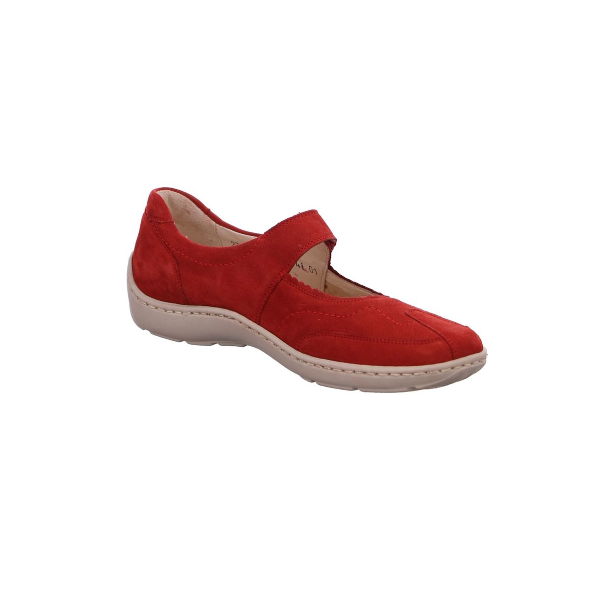 WALDLÄUFER Ballet Flats with Strap 'Henni' in Red