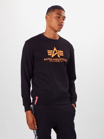 ALPHA INDUSTRIES Tréning póló - fekete: elől