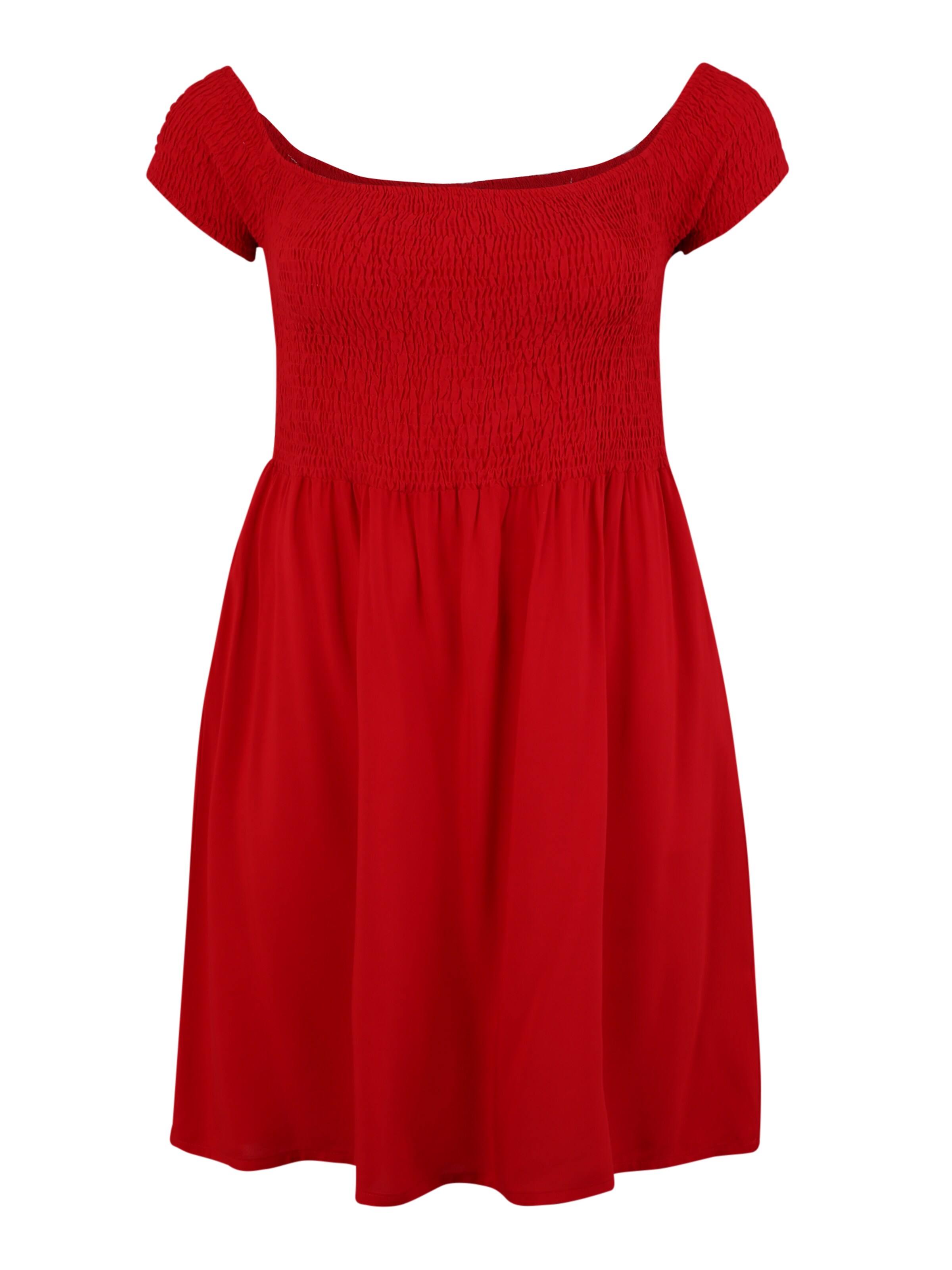 Urban Classics Curvy - Jurk 'Smoked' in de kleur Rood