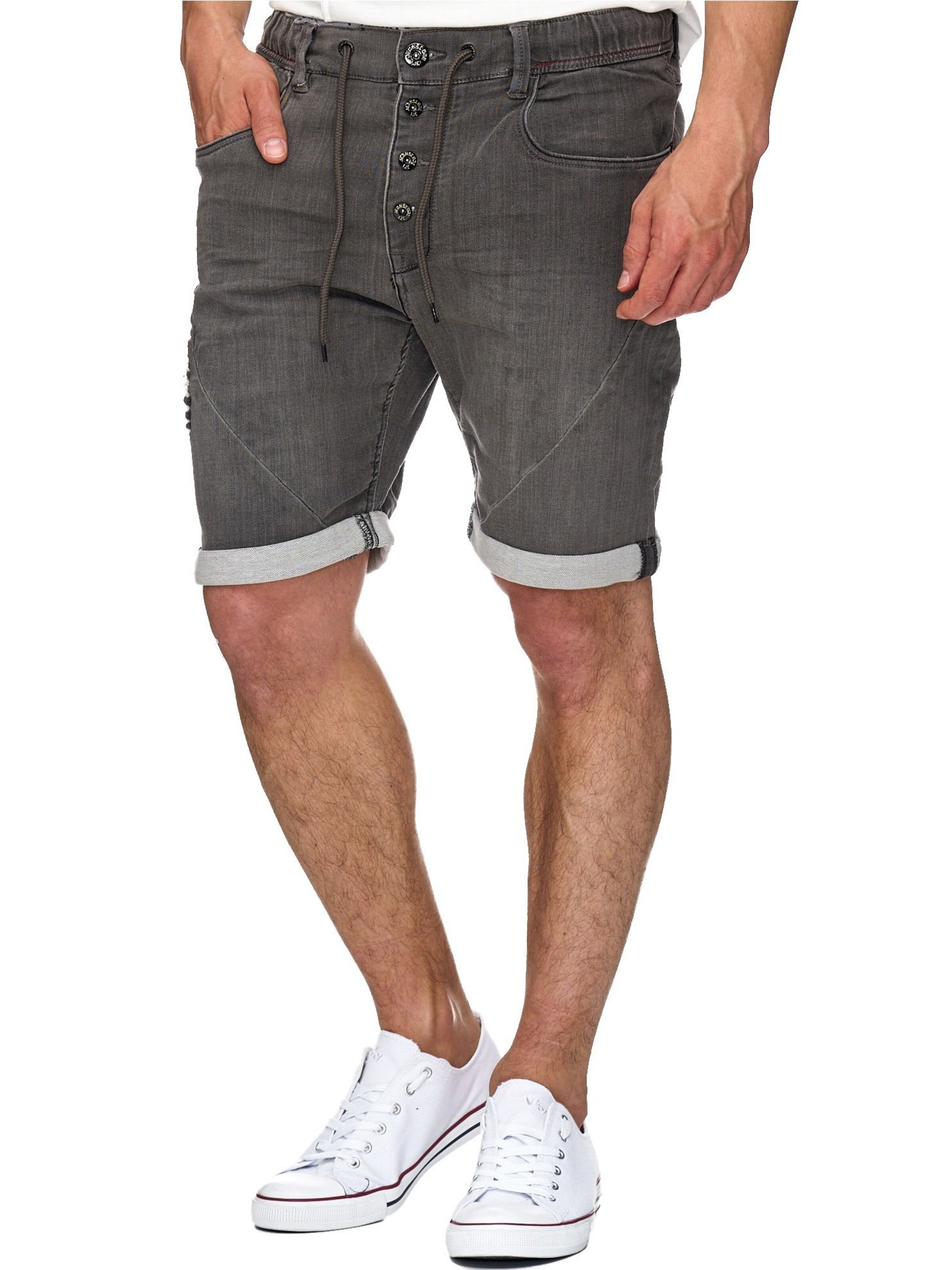 INDICODE JEANS Regular Shorts 'Piano' in Grau: Vorderseite