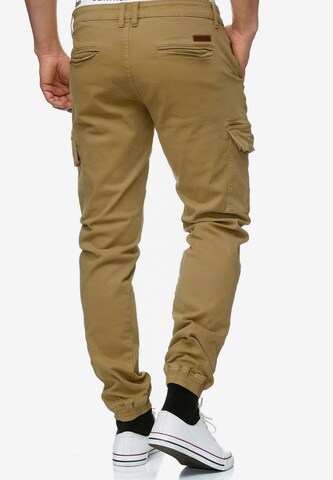 INDICODE JEANS Tapered Cargobroek 'August' in Bruin