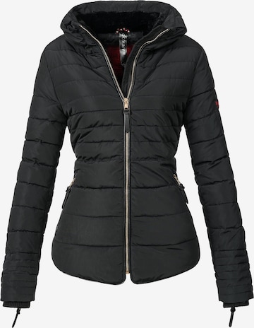 MARIKOO Winter Jacket 'Amber' in Black: front