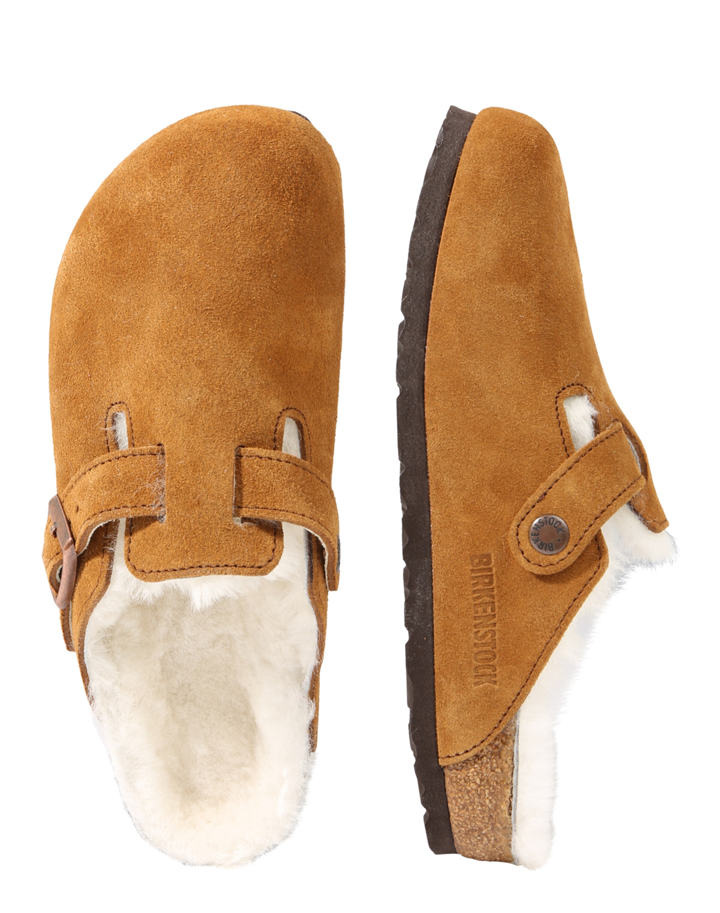 brūns BIRKENSTOCK Ādas čības 'Boston'
