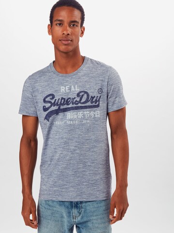 Superdry Regular Fit T-Shirt in Blau: predná strana