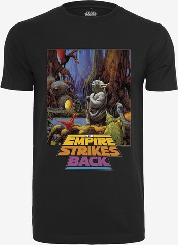 T-Shirt 'Star Wars Yoda Poster' Mister Tee en noir : devant