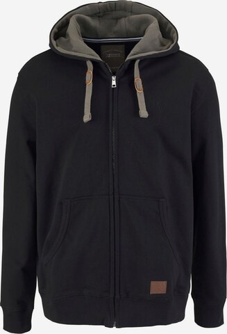 Man's World Zip-Up Hoodie in Black: front