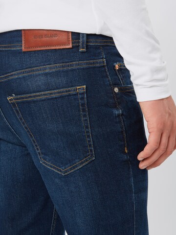 River Island - Skinny Calças de ganga 'James' em azul