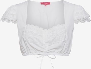 Krüger Madl - Blusa tradicional en blanco: frente