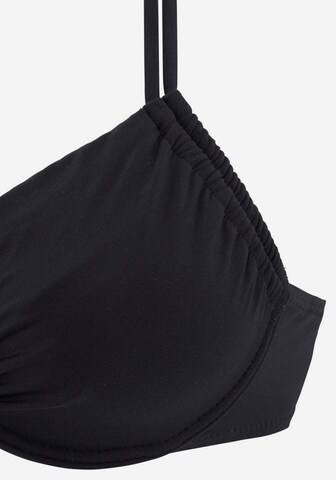 BUFFALO Normalny krój Góra bikini 'Happy' w kolorze czarny
