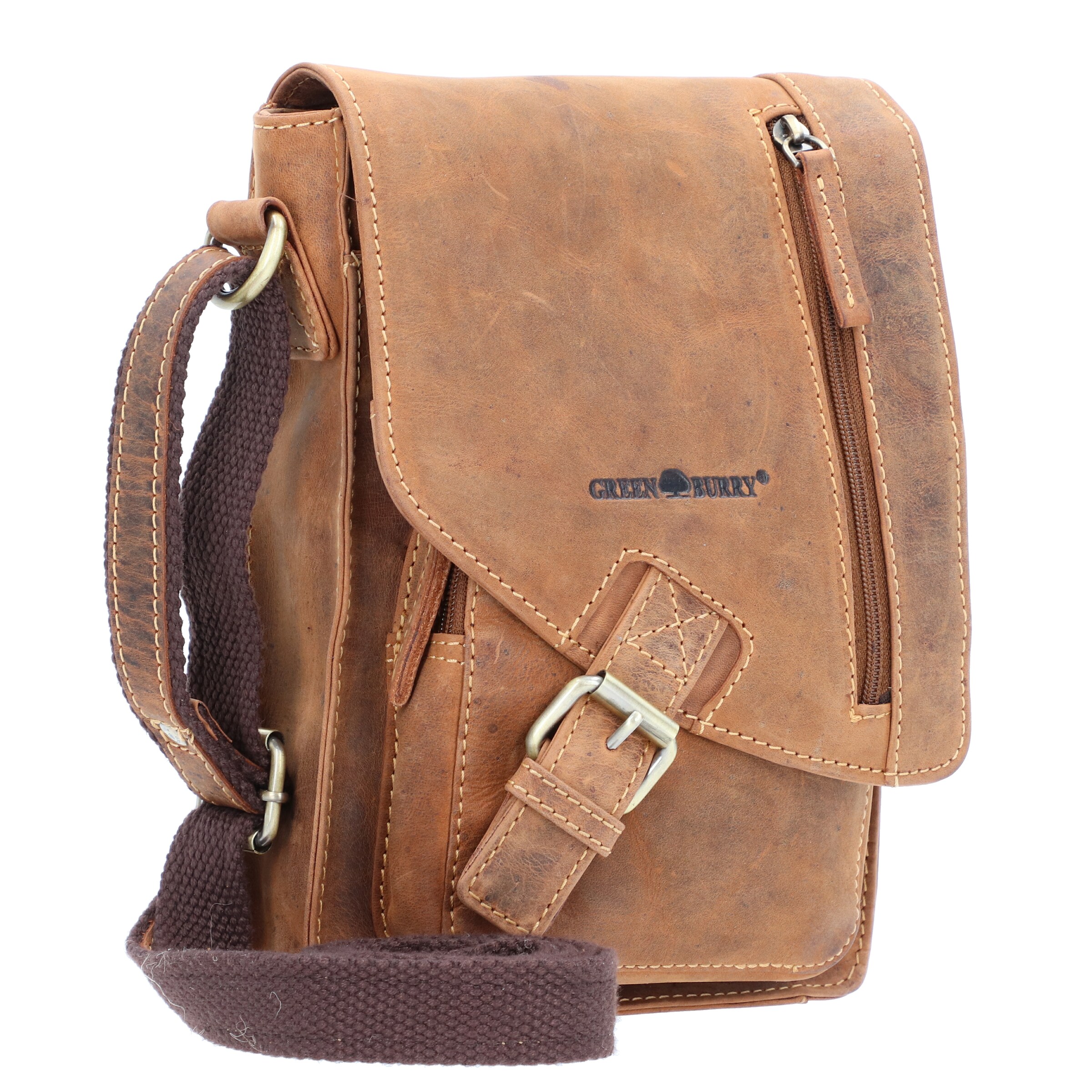 Sac à bandoulière GREENBURRY en marron : devant
