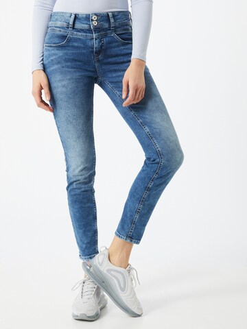 STREET ONE Slimfit Jeans 'York' in Blauw: voorkant