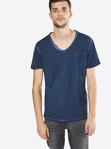 Key Largo T-Shirt 'Soda' mit V-Ausschnitt in Blau: predná strana