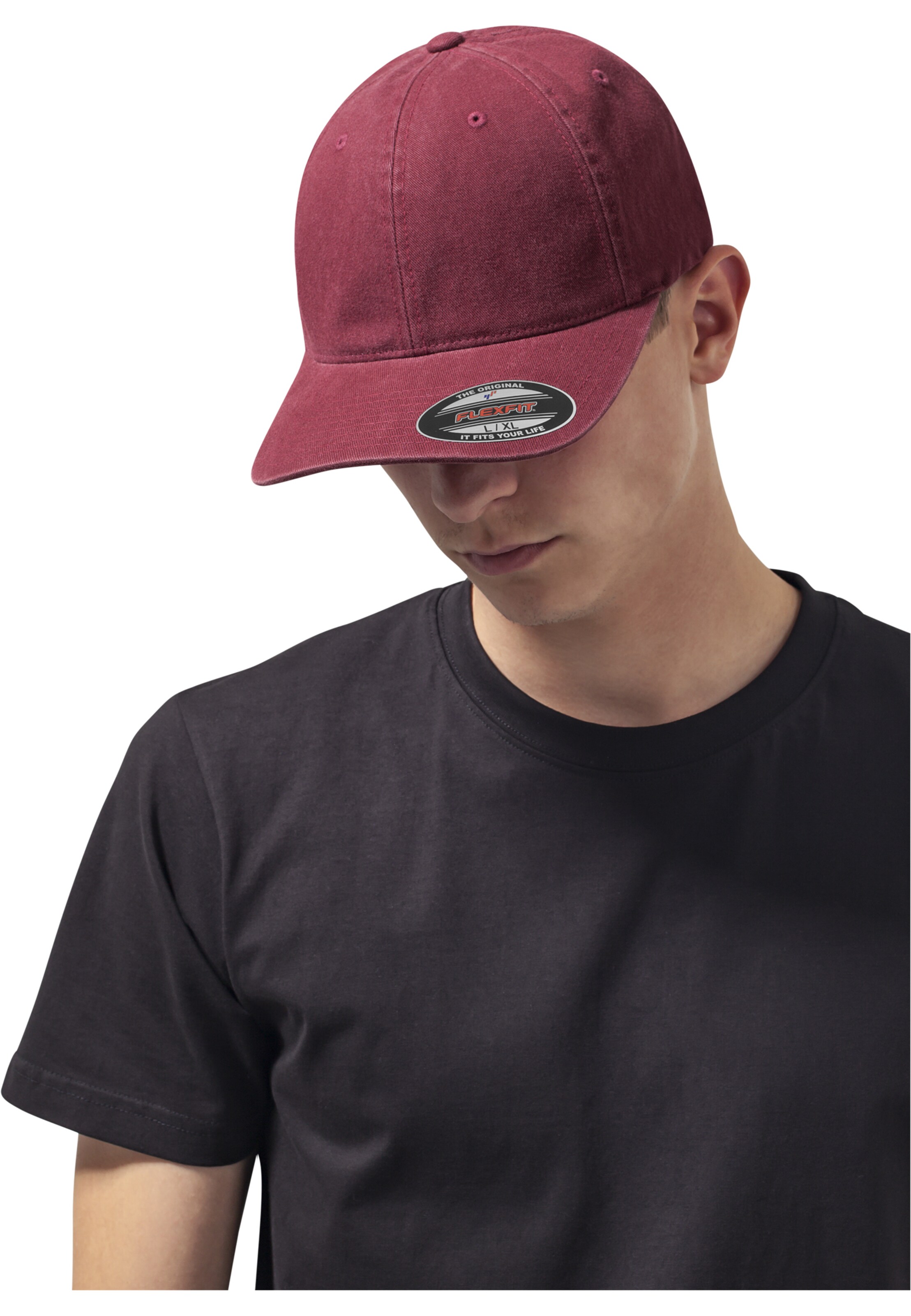 Cappello da baseball di Flexfit in rosso: frontale