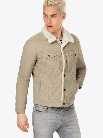 LEVI'S ® Between-season jacket 'Type 3 Sherpa Trucker Jacket' in Beige: front