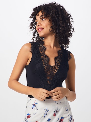 PIECES Shirt Bodysuit 'Ilu' in Black: front