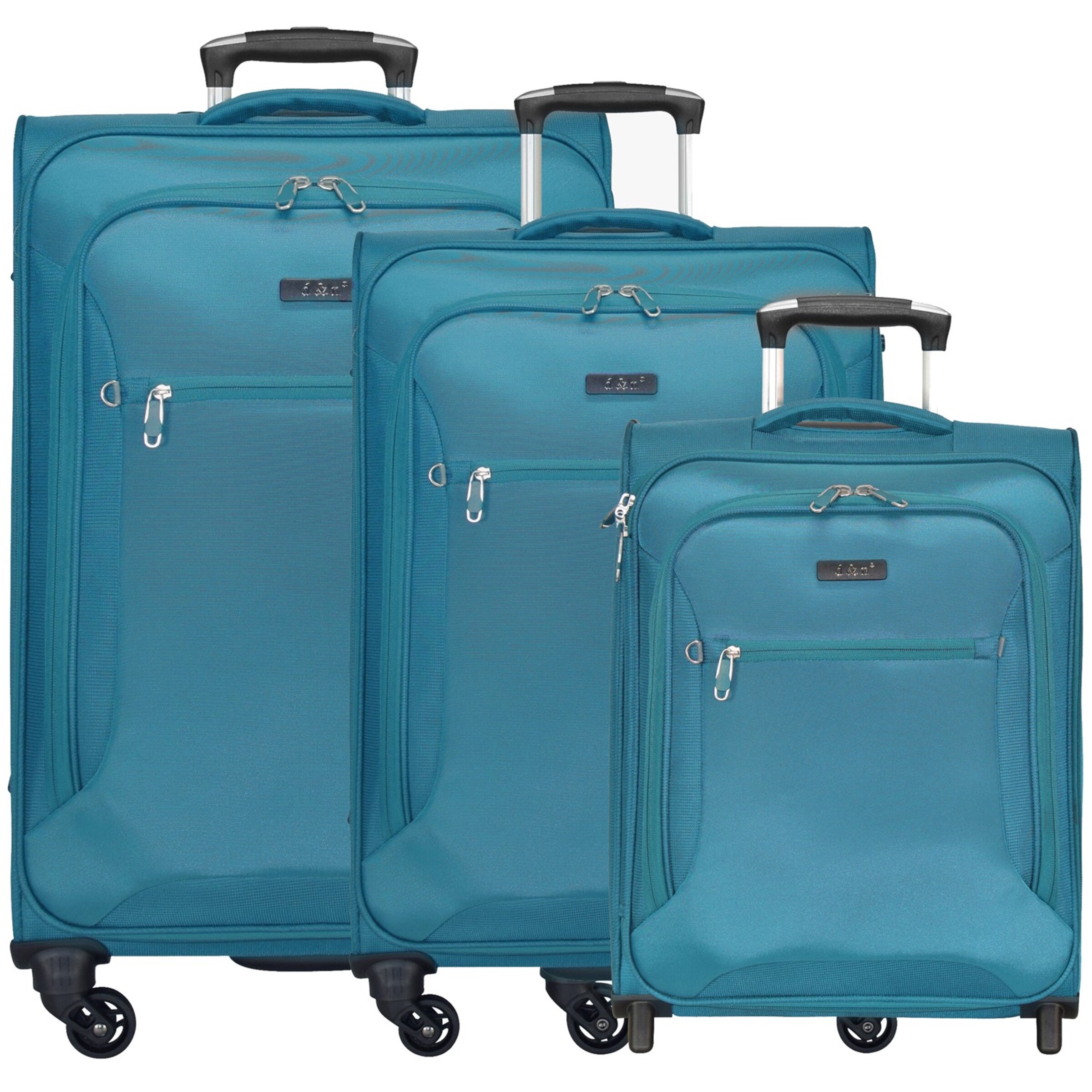 D&N Suitcase Set in Blue: front
