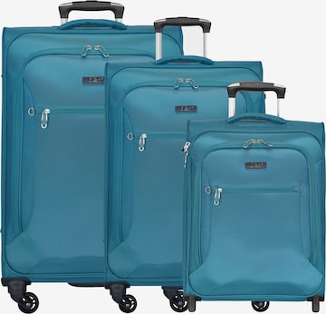 D&N Suitcase Set in Blue: front