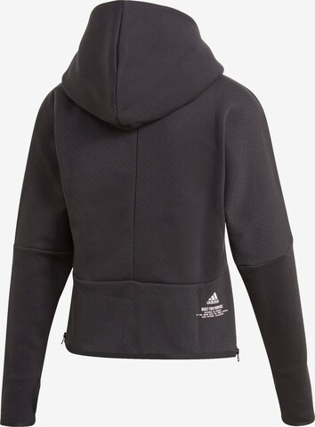 ADIDAS PERFORMANCE Athletic Zip-Up Hoodie in Black