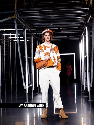 The AY FASHION WEEK Menswear - Orange Knit Look by GMK