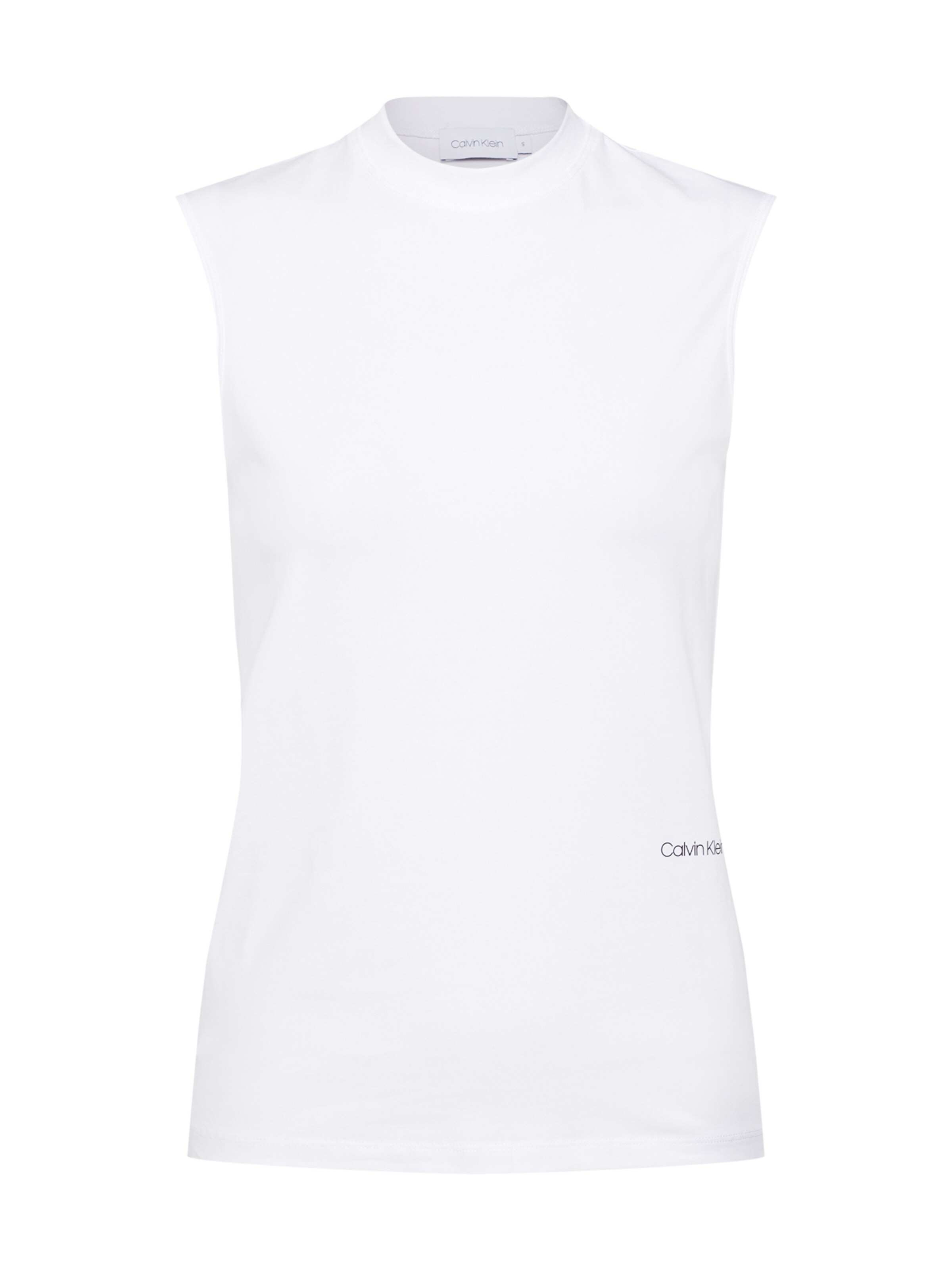Calvin Klein - Top 'PIMA STRETCH MOCK-NK' in de kleur Wit