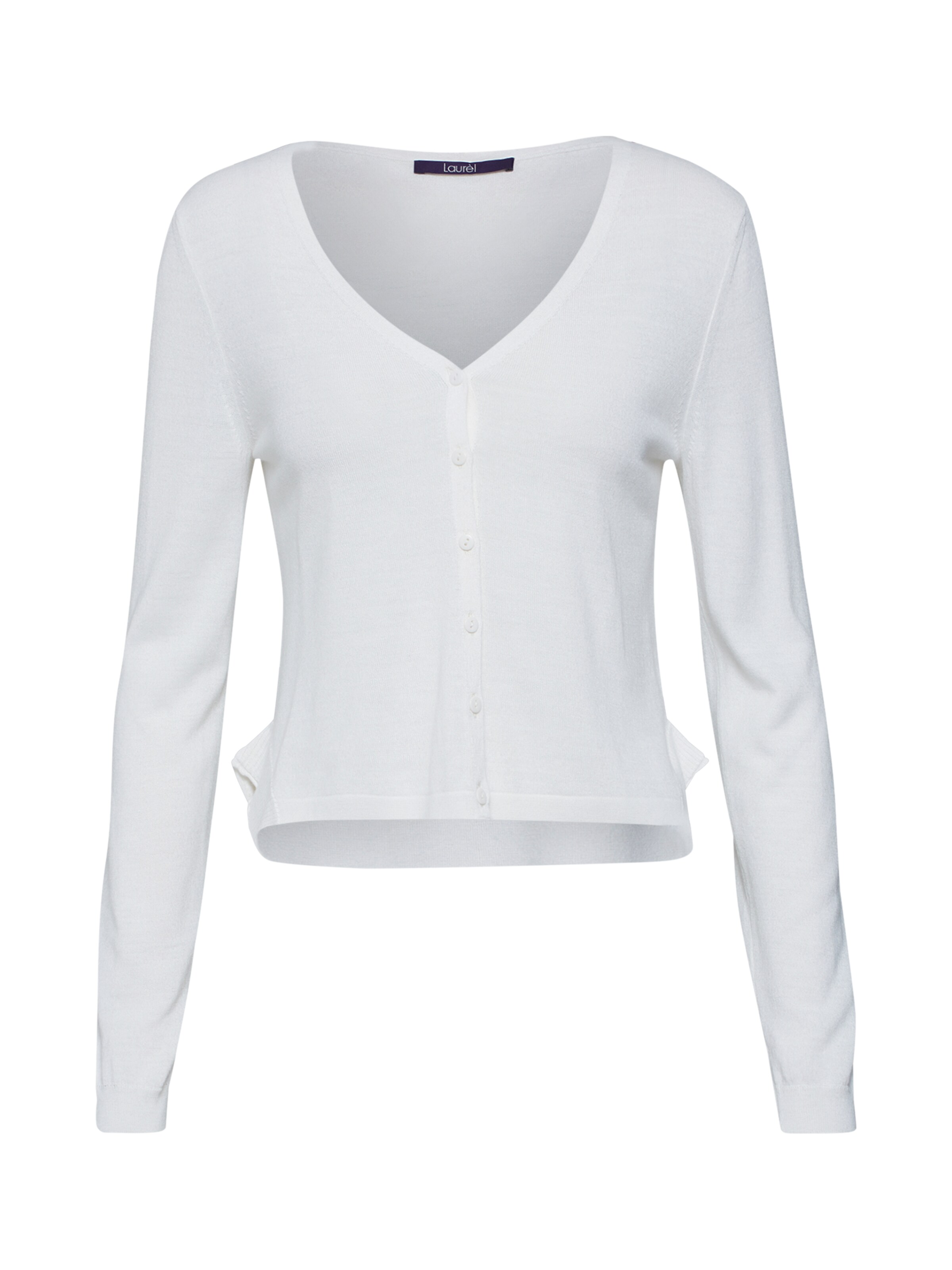 LAUREL - Gebreid vest '21042' in de kleur Wit