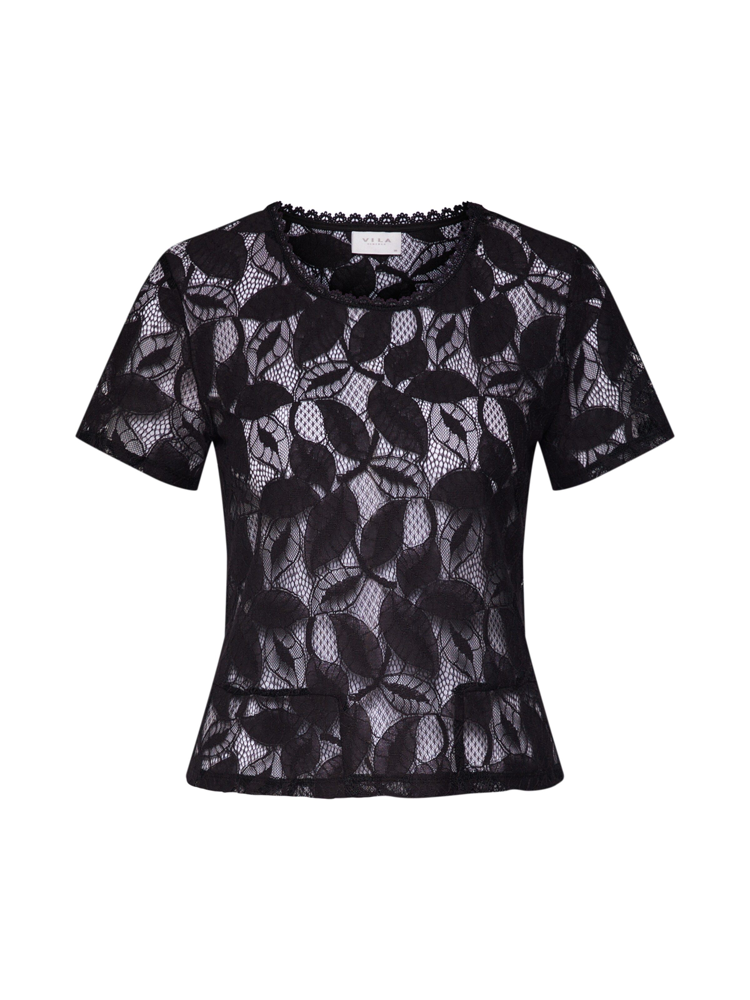 VILA - Shirt 'VIJESSOLE S/S TOP' in de kleur Zwart