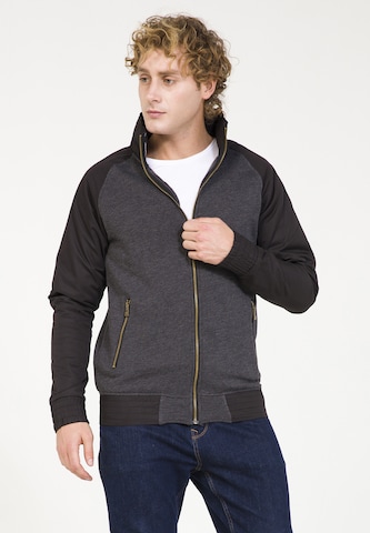 PLUS EIGHTEEN Zip-Up Hoodie in Grey: front