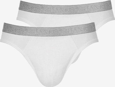 Hanro Slip ' Cotton Essentials ' in de kleur Zilvergrijs / Wit, Productweergave