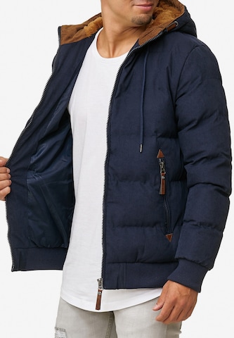 INDICODE JEANS Winter Jacket 'Adeline' in Blue