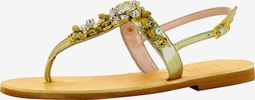 EVITA T-Bar Sandals in Gold: front