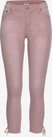 LASCANA - Skinny Calças de ganga em rosa: frente